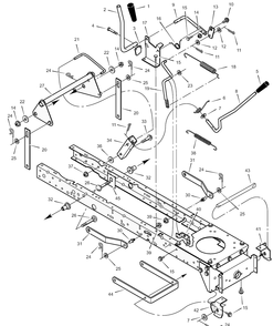 Mower Housing Suspension Diagram and Parts List for 385011X50B 2003 Briggs and Stratton Lawn Tractor